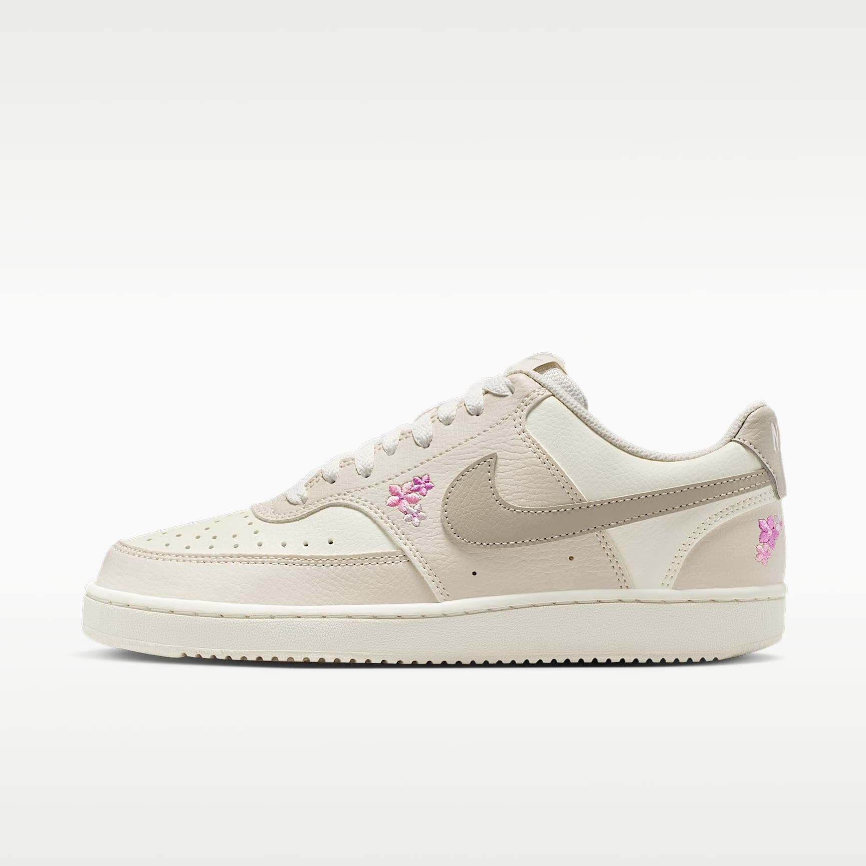 Nike Court Vision Low SE "Stitched Floral", Vit, bild 1